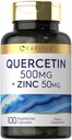 קרלייל Quercetin 500 מ"ג קפסולות | עם 50 מ"ג Zinc | 100 Count | Non-GMO ו- Gluten Free Supplement