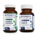 Metagenics Bundle - PhytoMulti & D3 10,000 + K - 60 קפסולות של PhytoMulti עבור גברים ונשים - 60 Softgels של D3 10,000 + K עבור תמיכה Immune, בריאות העצם ובריאות הלב