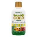 NaturesPlus Source of Life Gold Multivitamin נוזלי 30 oz תומך בייצור אנרגיה, מערכת החיסון בריאה ו- Well-Being כוללת ויטמין D3, B12, K2 & מעל 120 חומרי מזון מלאים - 30 משרתים