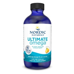 Nordic Naturals Ultimate אומגה נוזל, Lemon Flavor - 4 oz - 2840 מ"ג אומגה 3 - שמן דגים עתירי גבוה עם EPA & DHA - מקדם המוח ובריאות הלב - Non-GMO - 24 משרתים