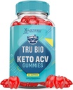 Justified Laboratories Tru Bio Keto ACV Gummies Advanced Formula 1000MG TruiBIo Keto Gummies Apple Cider Vinegar פורמולה עם אבקת מיץ Pomegranate B12 טבעוני non GMO 60mys