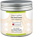 Greenwood Essential Pure Flax Seed אבקת (Linum usitatissimum) אורגני מוסמך 100gm (3.5 oz)
