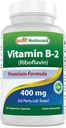 Best Naturals ויטמין B2 (Riboflavin) 400 מ"ג - Migraine Relief - Veggie כמוסות - Conezyme Precursor - 120 Count Count