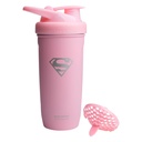Smartshake DC COMICS Reforce Stainless Steel חלבון Shaker 900 מ"ל | 30 oz - Leakהוכחה Screw-on Lid - BPA Free - Unisex - Non Insulated - סופרגיר לוגו