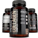 Premium Multi Collagen Peptides Pills - hydrolyzed Collagen קפסולות לגברים ונשים סוגים 1 2 3 5 10 - תוספי קולגן לגברים - Colagen Hidrolizado Pastillas para Hombre Mujer 90 caps