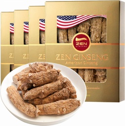 4 Boxes of Premium Large American Geneseng Root (4oz לכל Box) - Non-GMO, Gluten Freeויסקונסין גינזנג. Boosts Immunity, Energy & Stamina for Man & Women