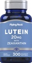 Piping Rock Lutein ו- Zeaxanthin תוסף | 20 מ"ג | 300 Softgels | ויטמין Eye From Mary Golden Extract