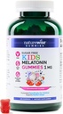 NatureWise Kids Melatonin 1 mg Sugar-Free Gummies for Children Ages 4 & Up - Non-Habit Forming Sleep Aid - Strawberry Flavored - Vegan, No Gluten, Non-GMO - 180 Count[6-Month Supply]