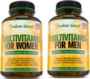 תוספי Multivitamin של נשים + תוספי Multivitamin של גברים. ויטמין A C D E & ויטמין B Complex תמיכה ונקבה משפר את בריאות הקרווסקולרית והבסיסית. Antioxidant & Natural Energyzer