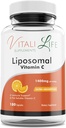 Vitali Life Liposomal ויטמין C, 1400 מ"ג, 180 קפסולות, Ultra High Absorption של Ascorbic Acid, Powerful Antioxidant, Immune System Support, Collagen Boosting for Skin Health