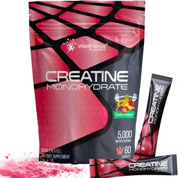 טוב LABSRX Creatine Monohydrate אבקה - 5000 מ"ג, פירות Punch Flavor - 60 Sachets - 300g