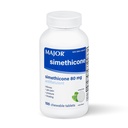 MAJOR Simethicone Gas Relief 80 מ"ג - Anti Flatulence, Bloating and Gas Pressure Aid - 100 טבליות צ'כיות (1 Pack)