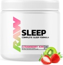 RAW Natural Sleep Aid תוסף - רגיעה משופרת & Mood תמיכה עם Melatonin, Magnesium, Zinc, L-Tryptophan & Lemon Balm לחלץ כדי להירגע & Calm המוח והגוף - 30 משרתים, Strawberry קיווי