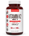 ויטמין k2 MK-7 תוסף 180mcg -Vitamin K2 תומך העצם & Heart בריאות עבור Cardiovascular Calcium Absorption מ Arteries- 60 קל ל-Swallow ירקות מכסה של MenaQ7 K7 K7 K7 MK7 K7 MK7