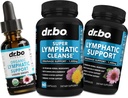 Lymphatic Drainage תוספי Pills & Drops - אורגני תמיכה נוזלי נוזלי טיפות ניקוי קפסולות עם Echinacea, ג'ינג'ר, Dandelion, Red Root תוסף Lymph Node Detox מערכת ניקוי Drainage