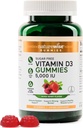 NatureWise ויטמין D3 5000 IU Gummies - תערובת ללא סוכר ברי פלאמור - ויטמין D חניכיים למבוגרים, תומך אי-אמון, שריר ועצמות העצם - gelatin-Free, non-GMO - 90 מסטיקים.