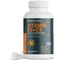 Bronson ויטמין K2 D3 (MK7) תוסף non-GMO פורמולה ויטמין D3 5000IU (125 mcg) ו 90 mcg K2 MK-7, Easy to Swallow D & K Complex, 120 טבליות
