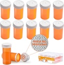 גלולה בבקבוק עם Desiccant Cap, Medicine Bottle, Pill Bottles ריקה עם Caps, טפטים ריקים (6 Dram, 12 Pack)