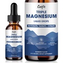 Magnesium Glycinate נוזל טיפות עם Turate & Citrate, מגנזיום תוספת לשינה, Calm & מרגיעה, עם Potassium & אומגה 3, גבוה Absorption פורמולה, Blueberry פלמור, 2 Fl Oz Oz