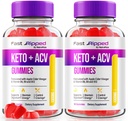 NutraRize (Pack of 2 Fast Ripped Keto+ACV) חניכיים, פורמולה מתקדמת, Apple Cider Vinegar 1000MG ויטמינים תוספת, חניכיים כוח מקסימלית (120 חניכיים)