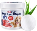 כלב עין Wipes, Dog Tear Stain Remover עבור כלבים וחתולים, 120pcs להסיר את העין discharge, שמן קוקוס חתול עין Wipes, Tear Stain Wipes עבור כלבים למנוע זיהומים בעין, חומרים טבעיים