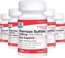 איכות בחירת ברזל 65 מ"ג (325 מ"ג פרייזר Sulfate) גבוה בטיחות ברזל גלולות תוספת טבליות ב 100 Count Bottles (5 Pack)