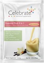 חוגגים ויטמינים 4in-1 Bariatric Multivitamin עם Calcium Citrate חלבון שקד, 500 מ"ג Calcium, עבור פוסט Bariatric Surgery, Vanilla Cake Batter, 15 Single Packets