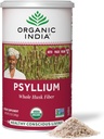 OrganIC INDIA Whole Psyllium Husk אבקת אורגני - Psyllium Husk סיבים, תמיכה עיכול, טבעוני, Gluten-Free, non-GMO, Soluble & Insolublefi Source - 12 oz (Pack של 1)