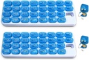 31 יום חודשי גלולות מארגנת עם Pop Out Pocket Pill Pods ו אחסון טרי עבור ויטמינים, תוספי מזון, בית, עבודה או נסיעות - 2 Pack Blue