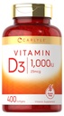 ויטמין D3 1000IU | 400 Softgels | High Potency | Non-GMO & Gluten Free Supplement