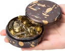 גלולת גלולה עבור Purse & Pocket - Metal Daily Pill Box for Travel, Portable Waterהוכחה Pill מארגנת Single Medicine Container המכיל ויטמינים, שמן דגים, תוספים