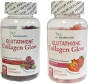 Nature Glow Glutathione Collagen Glow, 60 חניכיים אורגניות Chewable (Strawberry (1Bottle) & Cranberry (1בק)