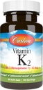 Carlson Labs ויטמין K2-7 45 MCG מינרלים תוסף Softgels, 90 Count Count