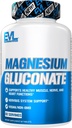 תוספי תזונה של Evlution Magnesium Gluconate - שריר + Nerve + בריאות הלב תוסף - מערכת העצבים תמיכה - טבעונית ללא GMO - 60 משרתים