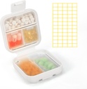 Dynippy Daily Pill מארגנת 5 השוואתיות Portable Moisture Proof Small Pill Case for Pocket Purse Travel Pill Box Portable Diet Oil Holder Container (White)