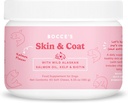 Bocce's Bakery Skin & Coat תוסף לכלבים, Daily Chews Made בארה"ב עם ויטמין E & Essential Fatty Acids, תומך עור בריא וכובע, סלמון, 60 ct, Red (DG-SP-SKIN60)