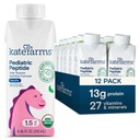 KATE FARMS אורגני Pediatric Peptide 1.5 פורמולה, Vanilla, Sole-Source hydrolyzed Plant-based Nutrition for Oral or Tube Feeding, 8.45 oz (12 Pack)
