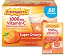 אקסן-C 1000 מ"ג ויטמין C אבקה עבור כל העת Immune תומך Caffeine ויטמין C תוספי מזון חינם תוספי מזון עם Zinc ו Manganese, B ויטמינים ואלקטרוליטים, Super Orange Flavor - 60 ספירה/2 חודש אספקה אספקת מזון