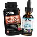 Thyroid Support & Adrenal Focuss - תוסף Thyroid מורכב עם L-Tyrosine Selenium Iodine & אורגני תמיכה אדניאל תוספי פוקוס טיפות - מוח טבעי וזיכרון עייפות