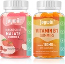 Magnesium Malate + L-theanine + CoQ10 + B6 (Strawberry) ו Thiamine B1 + Calcium (Orange) חניכיים, הקלה מתח, אנרגיה, פעילות עצבית ועצמות תמיכה, טבעוני non-GMO, 120 Chewables (2×60)