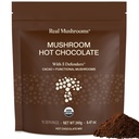 Real Mushrooms Organic Hot Mix with Reishi, טורקיה Tail, Chaga, Shiitake, Maitake - אבקת Cacao אורגני Mushroom - 5 Defenders Mushroom Cacao אבקת, טבעוני, Gluten-Free, 15 משרתים