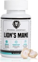 Lions Mane Mushroom Cognition קפסולות (120 Count) - תמצית של אבקת Mushroom Lion's Mane - ויטמין המוח - קוגניציה - מיקוד תוסף תוסף