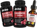 Kidney ניקויse & D Mannose תוספים - Kidney Detox & Bladder תמיכה נוזל טיפות תוספת, D-Mannose 500 מ"ג 1000 מ"ג קפסולות - DMannose Cranberry, תמיכה Kidneys, Bladder & Urinary Tract Health