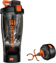 HeaDot Electric חלבון Shaker בקבוק, בלנדר בקבוקים למיקסים חלבון, 24 Oz Echargeable Type-C Shaker Cup, Made with Tritan, BPA Free Shakers forחלבון Shakes (Orange)