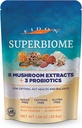 Eidon SuperBiome, Mushroom Probiotics אבקת בלגן, Gut Balance, Microbiome Health Supplement with Organic Reishi, Chaga, Lion's Mane, Cordyceps, טורקיה Tail, Shitake, Maitake, Phelinus, 30 משרתים