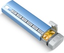 Travel Pill מארגנת שבועי, 1 פעם ביום,Upgrade Premium אלומיניום Alloy Daily Pill Box 7 Day, Portable Metal Pill Case, Pill Holder כדי להחזיק ויטמינים, תרופות, גלולות, תוספים (כחול)