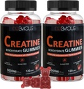 Creatine Monohydrate Gummies 240 עבור גברים ונשים- 5g, סוכר חינם טרום-עבודה חניכיים W / L-Taurine, Betaine Anhydrous, Alpha GPC, ויטמין B12, חניכיים צ'כיות עבור כוח שרירים ואנרגיה Boost (2 Pack)