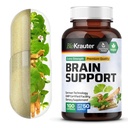 BIO KRAUTER Brain Support Supplement - 100 Count - 1300 מ"ג של Ashwagandha, Panax גינזנג וג'ינקגו בילובה - טבעוני, No Fillers