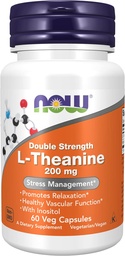 Now Foods: L-theanine Stress Management 200 מ"ג, 60 כובעים (2 Pack)