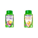 Vitafusion אומגה 3 ברי Lemonade Heart Gummies 120 Count and Orange Flavored ויטמין Cmies for Immune Support 150 Count
